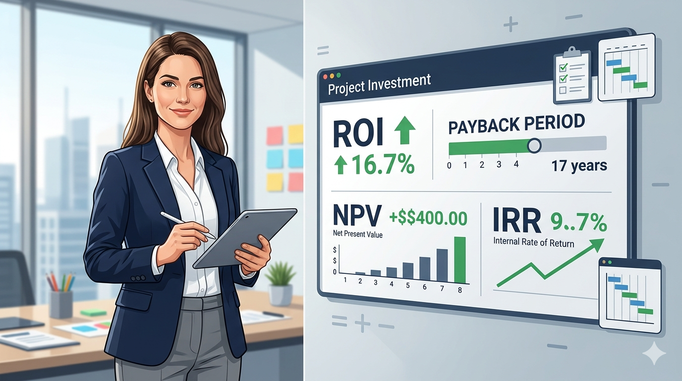 Cover image for ROI, Payback Period, NPV, and IRR: Simple Project Finance Formulas Every Project Manager Should Understand
